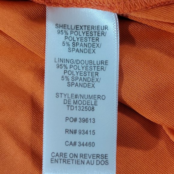 Trina Turk Shift Dress Womens 6 Orange Ruched Cap Sleeve Lined Zip Back - Picture 6 of 7